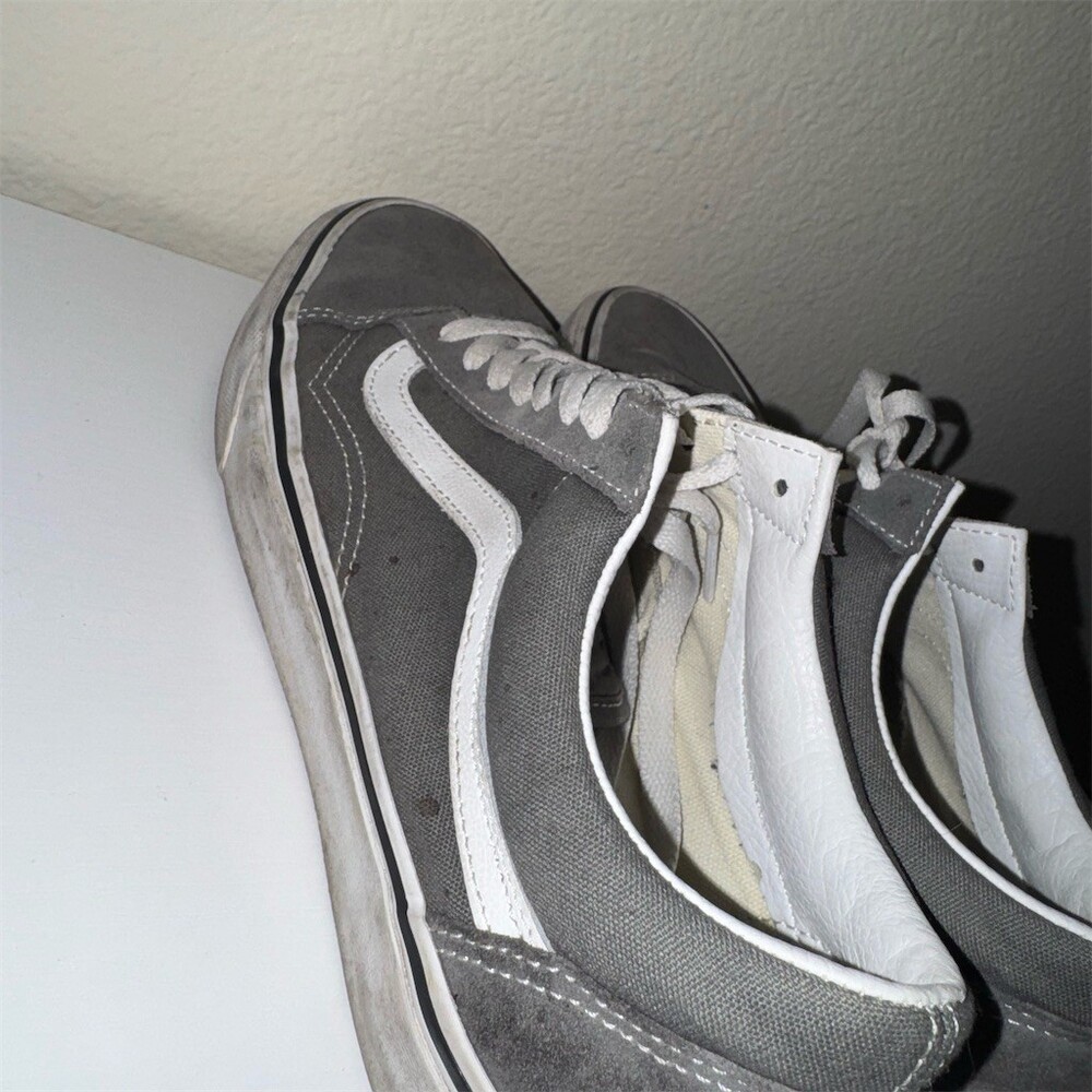 Vans Old Skool Low Top Sneakers Gray & White Womens 9 Mens 7.5
